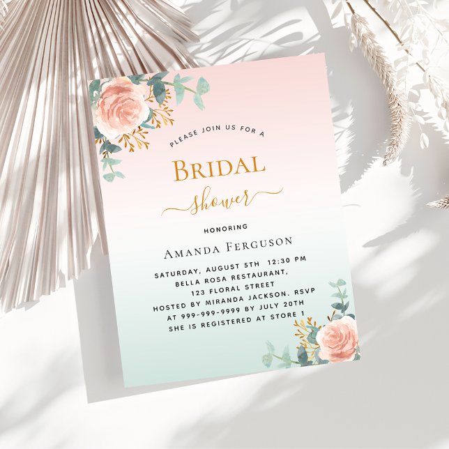 Lámina Bridal Shower floral rosa invitación presupuesto v (Subido por el creador)