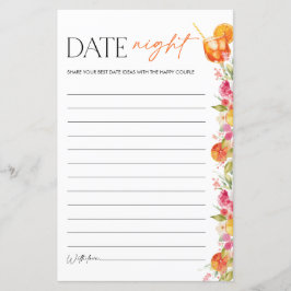 Lámina Bridal Shower Game Date Night Citrus Spritz
