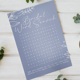 Lámina Bridal Shower Game Word Search Periwinkle Flowers