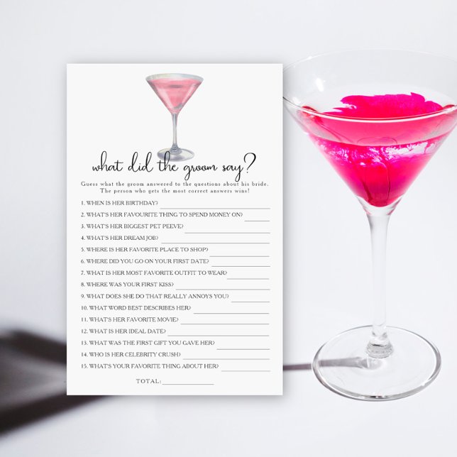 Lámina Bridal shower What did the groom say  (Subido por el creador)