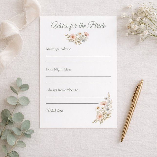Lámina Bridal Shower Wildflower Advice for The Bride (Subido por el creador)