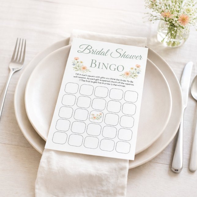 Lámina Bridal Shower Wildflower Bingo Game (Subido por el creador)