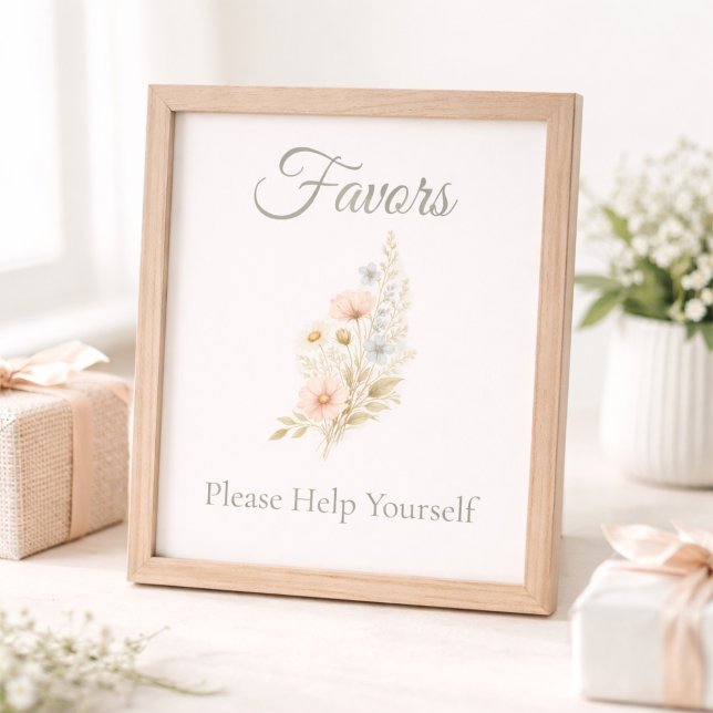 Lámina Bridal Shower Wildflower Favor Table Sign (Subido por el creador)