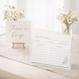 Lámina Bridal Shower Wildflower Recipe Card