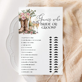 Lámina Bride Or Groom Boots and Bubbly Bridal Shower Game