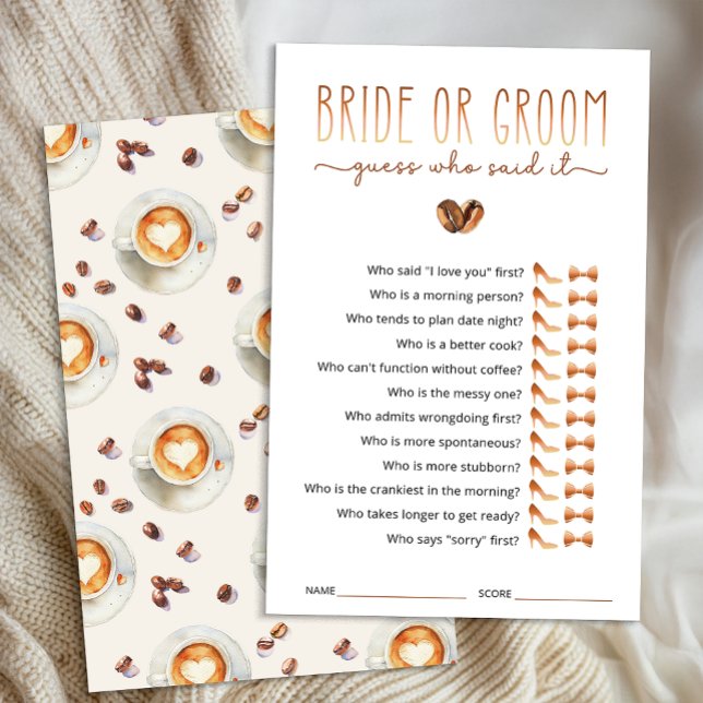 Lámina Bride or Groom Guess Who Said It Game (Bridal Shower Game Card)
