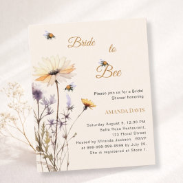 Lámina Bride to bee wildflower bridal shower invitation