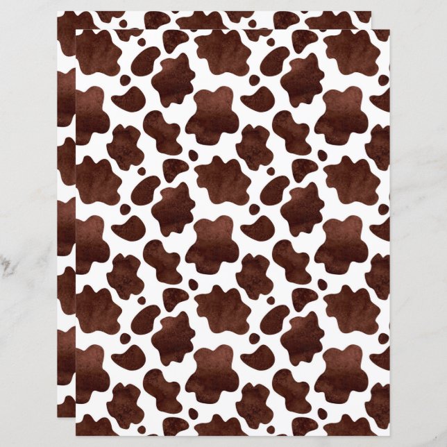 Lámina Brown Cow Print Scrapbook Paper (Anverso / Reverso)