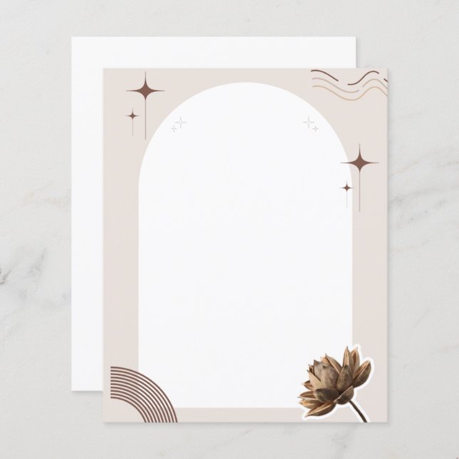 Lámina Brown Minimalista Boho Notes Blank (Anverso / Reverso)