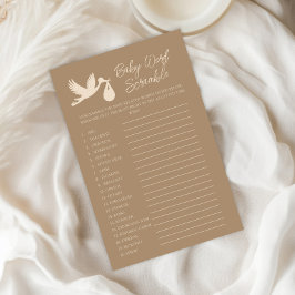 Lámina Brown Stork Baby Delivery Baby Word Scramble