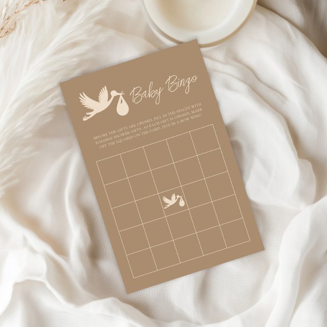 Lámina Brown Stork Baby Delivery Bingo Game Card (Subido por el creador)
