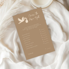 Lámina Brown Stork Baby Delivery Guess The Price Right