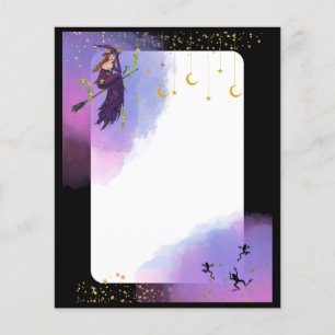 Lámina bruja de Ginger Halloween con ranas de Renee