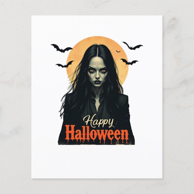 Lámina Bruja gótica de Halloween (Anverso)