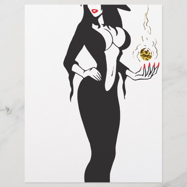 Lámina bruja vamp de halloween (Anverso)