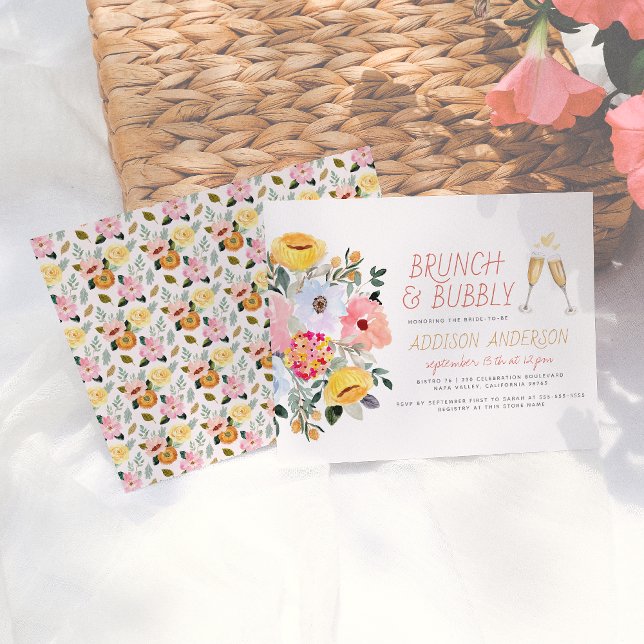 Lámina Brunch Bridal Bubbly de primavera moderna de presu (Subido por el creador)