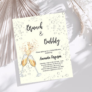 Lámina Brunch Bubbly Bridal Shower Invitación al marfil