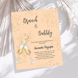 Lámina Brunch Bubbly Bridal Shower Peach