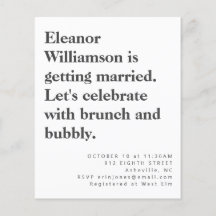 Brunch de novias blancas negras moderno de presupu