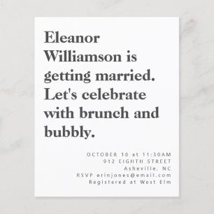 Lámina Brunch de novias blancas negras moderno de presupu