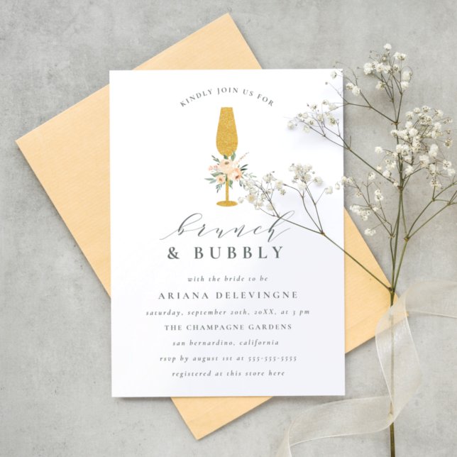 Lámina Brunch de novias con champán floral de presupuesto (Subido por el creador)