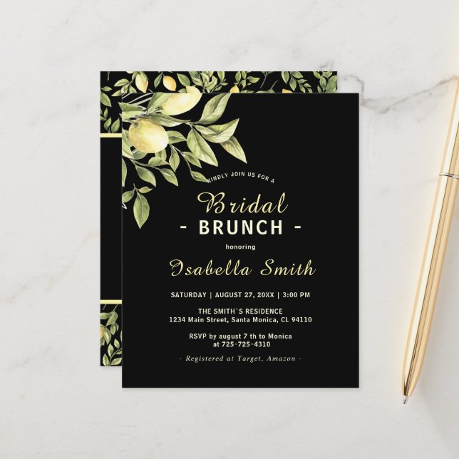 Lámina Brunch de novias con presupuesto vegetación de lém (Anverso/Reverso In Situ)