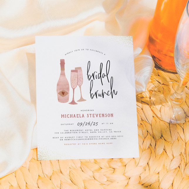Lámina Brunch de novias de champán rosado y dorado (Subido por el creador)