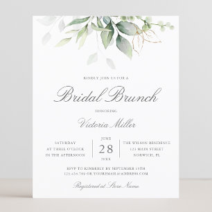Lámina Brunch de novias de eucalipto de presupuesto