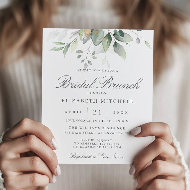Lámina Brunch de novias de eucalipto de presupuesto (Subido por el creador)