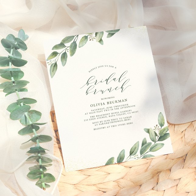Lámina Brunch de novias simple eucalipto verde (Subido por el creador)
