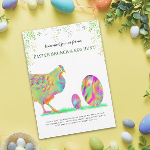 Lámina Brunch de Pascua y caza de huevos acuarela presupu