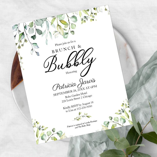 Lámina Brunch De Verdor Y Animadas Invitaciones Presupues (Subido por el creador)