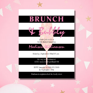 Lámina Brunch económico y champán rosa con purpurina
