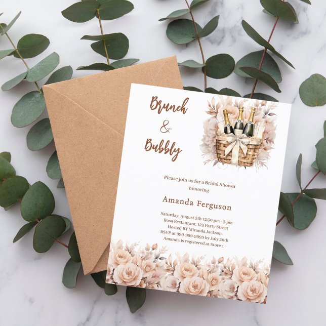Lámina Bubbly brunch beige Bridal Shower (Subido por el creador)