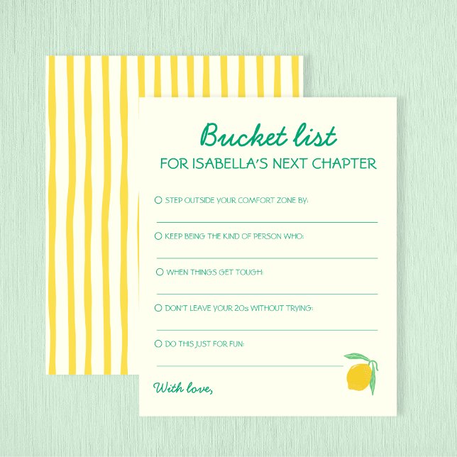 Lámina Bucket List Next Chapter Advice Lemon Graduation (Bucket List Next Chapter Advice Lemon Graduation)