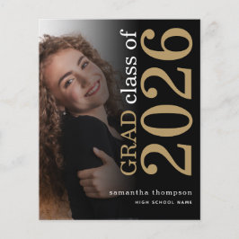 Lámina Budget 2 photo Black Gold 2023 Graduation Announce