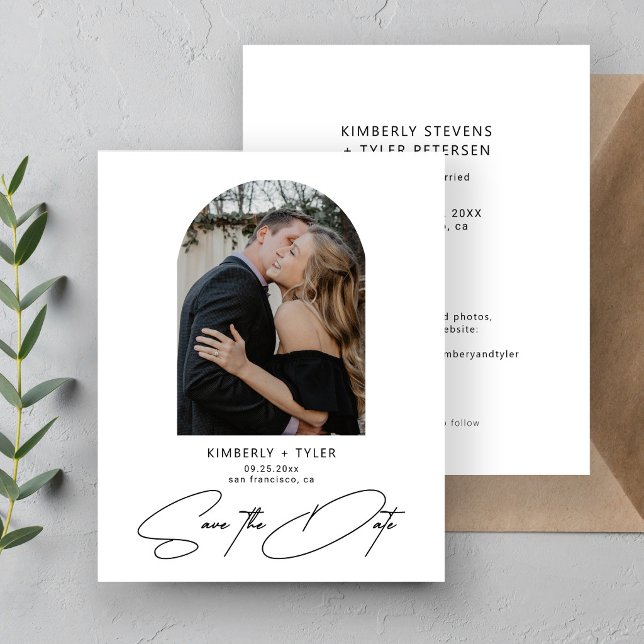 Lámina Budget arch photo modern wedding save the date (Subido por el creador)