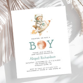 Lámina Budget Astronaut Teddy Bear Boy Baby Shower