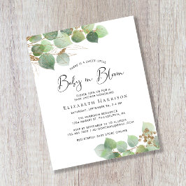Lámina Budget Baby in Bloom Eucalyptus Shower Invitation