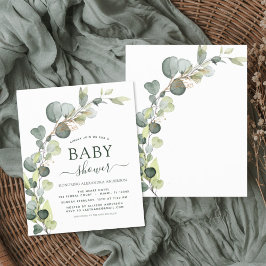 Lámina Budget Baby Shower Greenery Eucalyptus Invitations