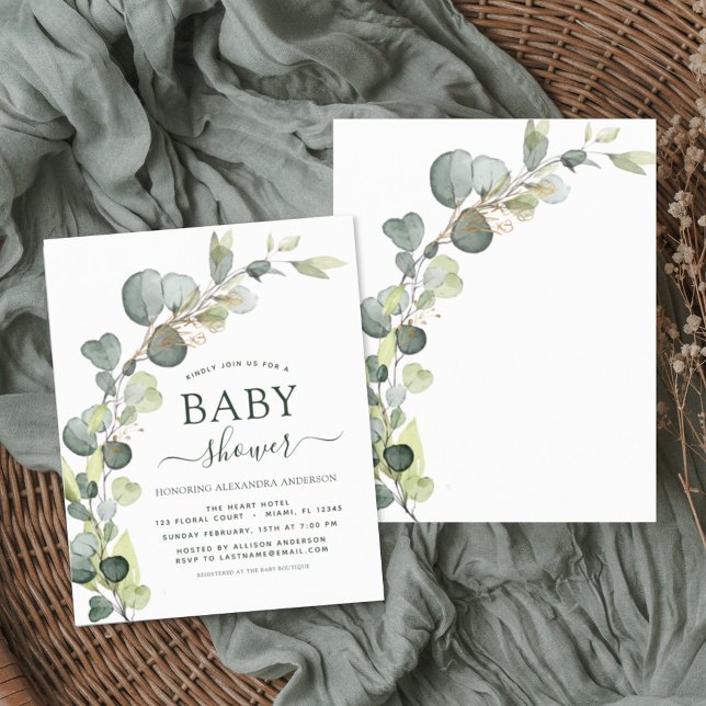 Lámina Budget Baby Shower Greenery Eucalyptus Invitations (Subido por el creador)