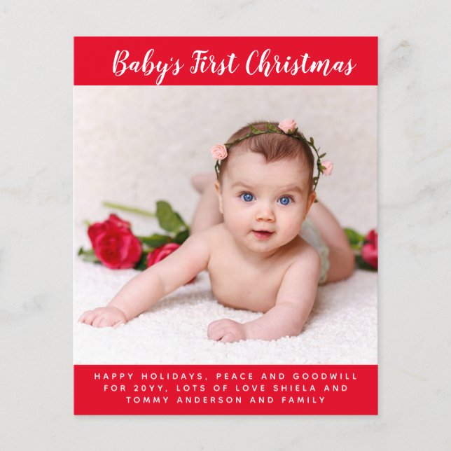 Lámina Budget Babys primera carta de fotos de Navidad (Anverso)