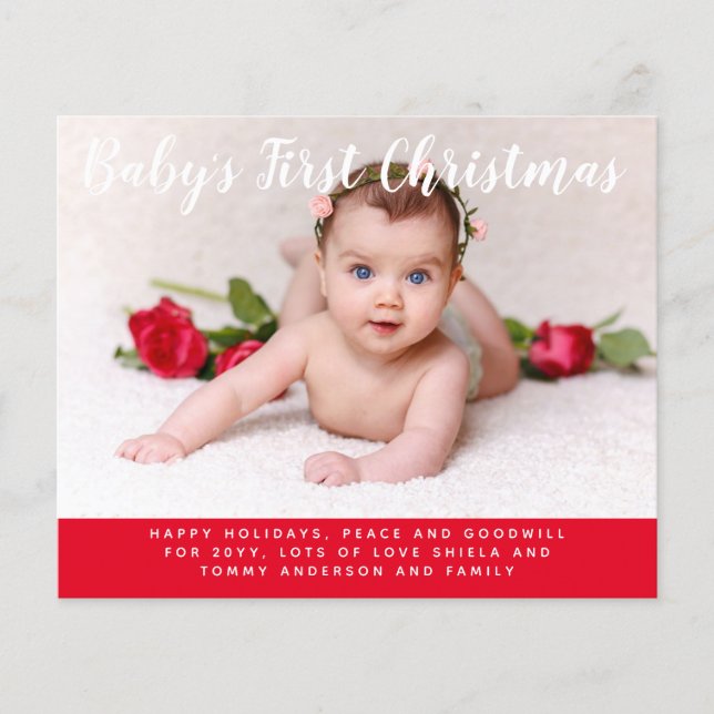 Lámina Budget Babys primera carta de fotos de Navidad (Anverso)