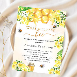 Lámina Budget Bee Baby shower yellow floral invitation