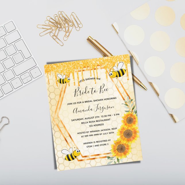 Lámina Budget Bee Bridal ducha purpurina girasoles (Subido por el creador)