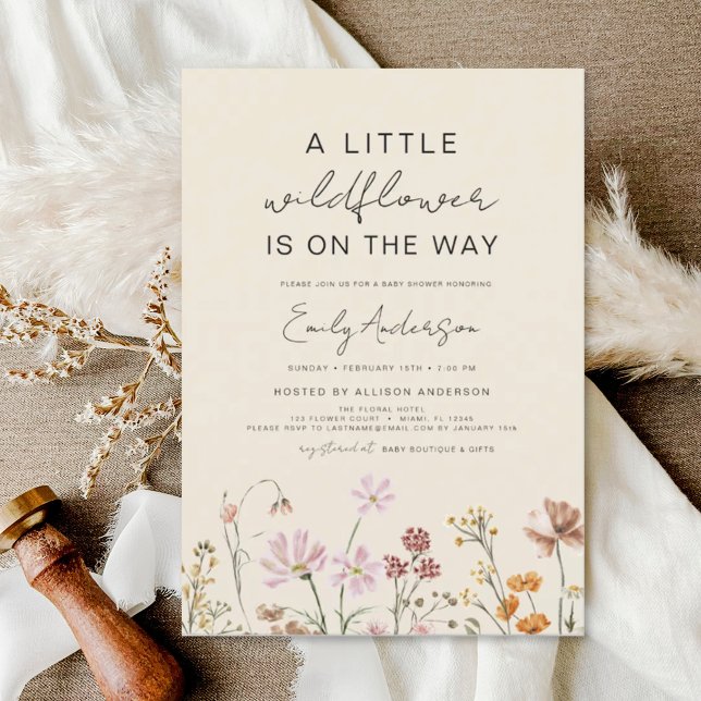 Lámina Budget Beige A Little Wildflower Baby Shower (Subido por el creador)
