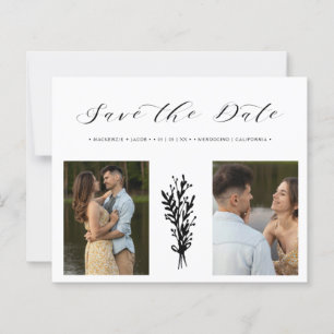 Lámina Budget Black 2 Photos Collage Wedding Branches