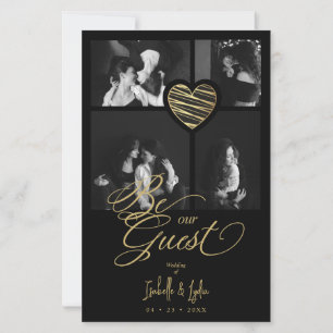 Lámina Budget Black Fake Golden Luxury Heart 4 photos