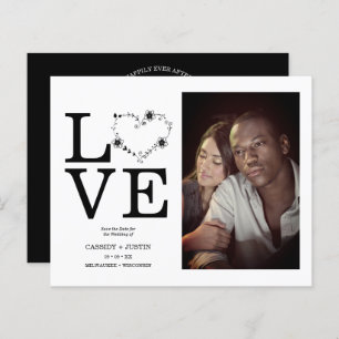 Lámina Budget Black Funny Floral Love Heart Custom Photo