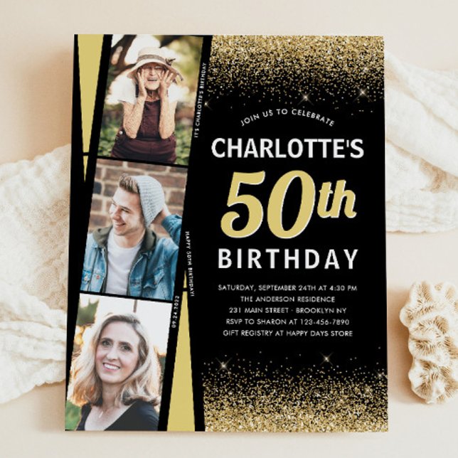 Lámina Budget Black Gold 3 Photo Film Purpurina Cumpleaño (Subido por el creador)